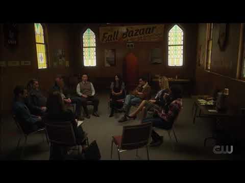 Riverdale 5x08 Jughead Tells people about the Moth men. Tabitha never notice Jughead Blackout