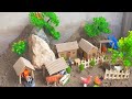 DIY How To Make A Small Village At The Foot Of The Mountain Cow House Sheep Barn Goat Barn