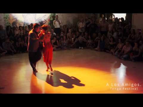  Mariano Frumboli  and  Juana Sepulveda  are  dancing  to  "  Rawson  "  by  Juan D'Arienzo  at  A los amigos tango festival  in  2015