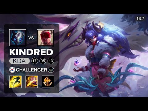 Kindred vs Lee Sin Jungle - KR Challenger - Patch 13.7 Season 13