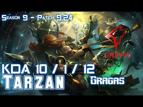 GRF Tarzan GRAGAS vs LEE SIN Jungle - Patch 9.24 KR Ranked