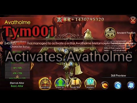 Legacy of Discord : Tym001 activates 6⭐ metamorph Avatholme