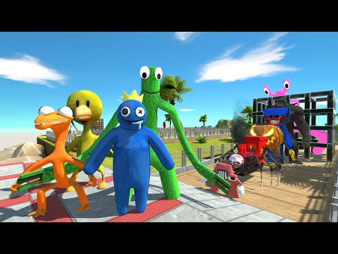 Rescue Rainbow Friends (Pink) OASIS DEATH RUN - Animal Revolt Battle Simulator