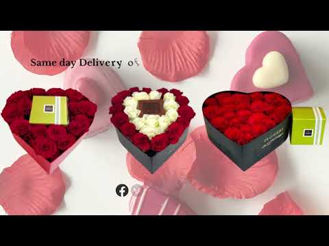 Heart Shaped Roses Box Arrangements and Chocolates