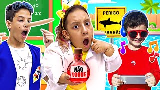 Maria Clara MC Divertida aprende lições importantes na praia, piscina e escola com amigos e família