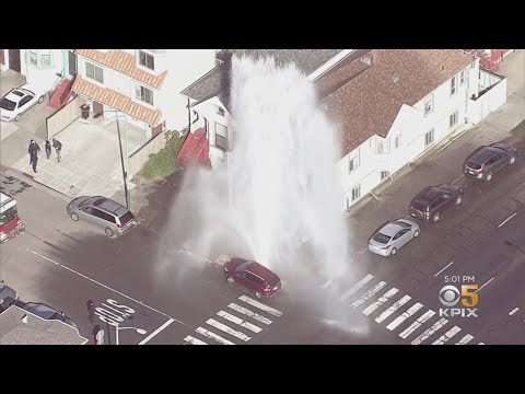 SUV Hits Fire Hydrant In Oakland