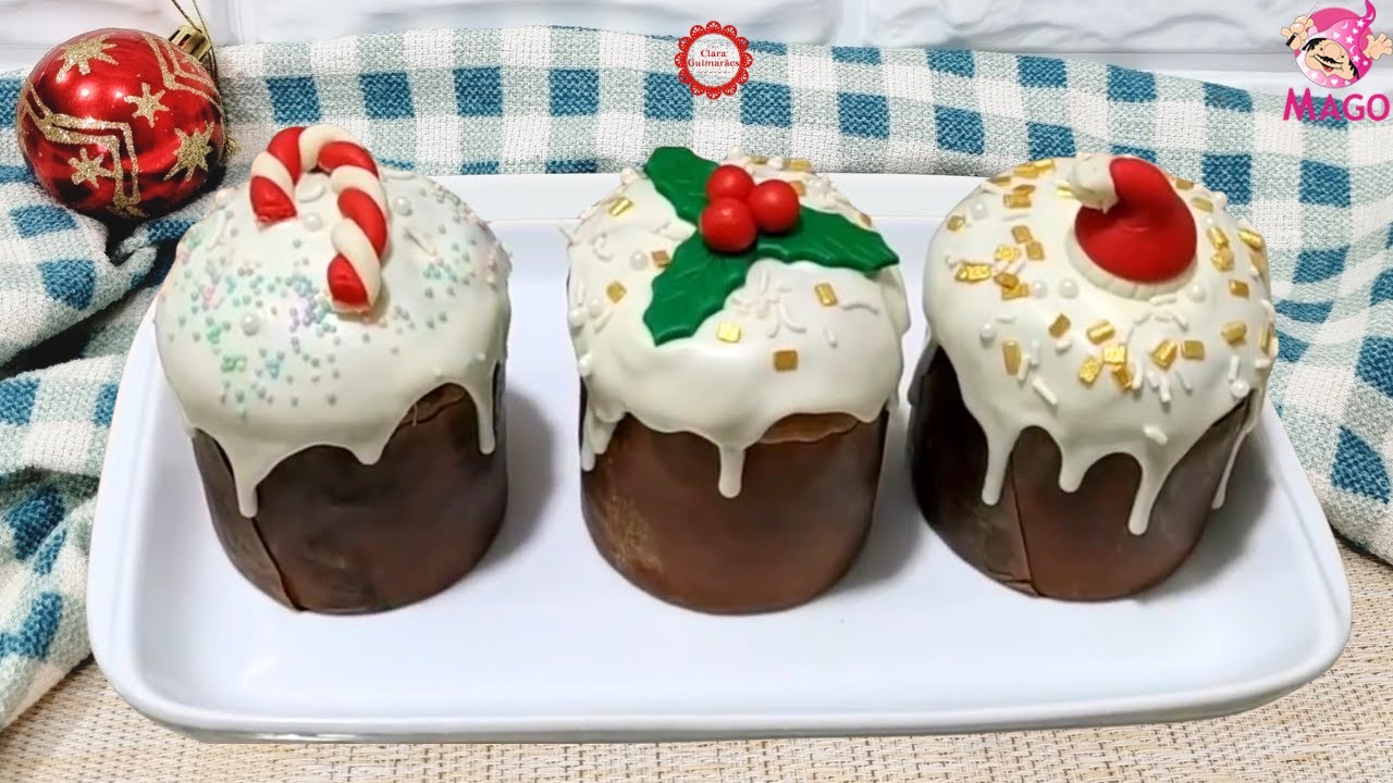 DECORAÇÃO FÁCIL PARA MINI PANETONES COM PASTA DE LEITE! Até iniciante faz (Aula Mago)