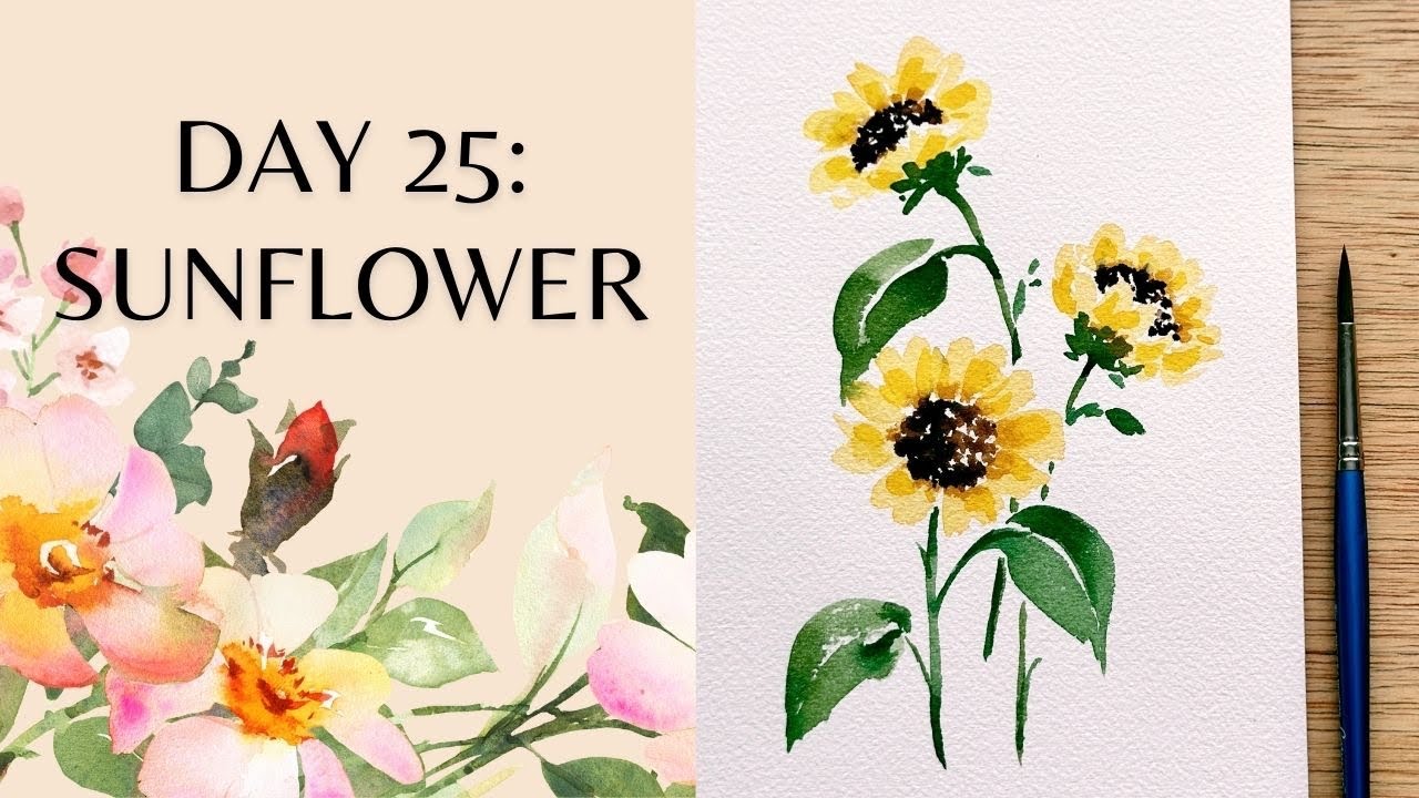 Day 25 - watercolor sunflowers