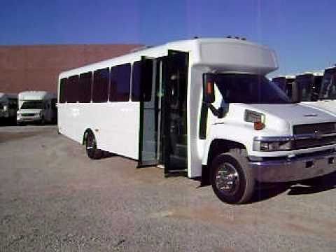2007 Champion 37 passenger shuttle bus on a c5500 chassis with a rear door