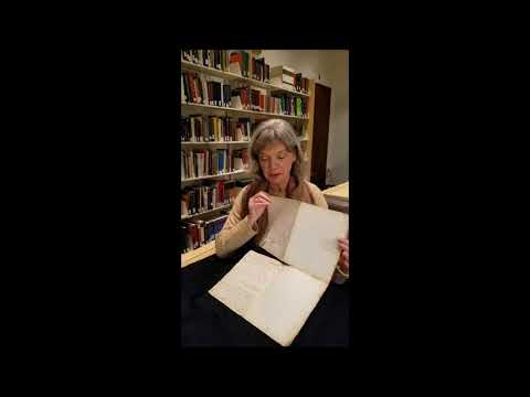 Katherine Neville at the Dibner Library with Sir Isaac Newton's writings