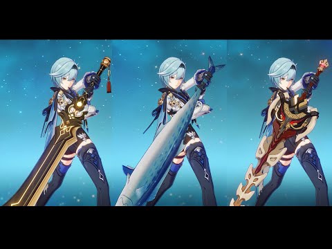 Eula Weapon Comparison | The Serpent Spine Vs. The Luxurious Sea Lord Vs. The Prototype Archaic | GI