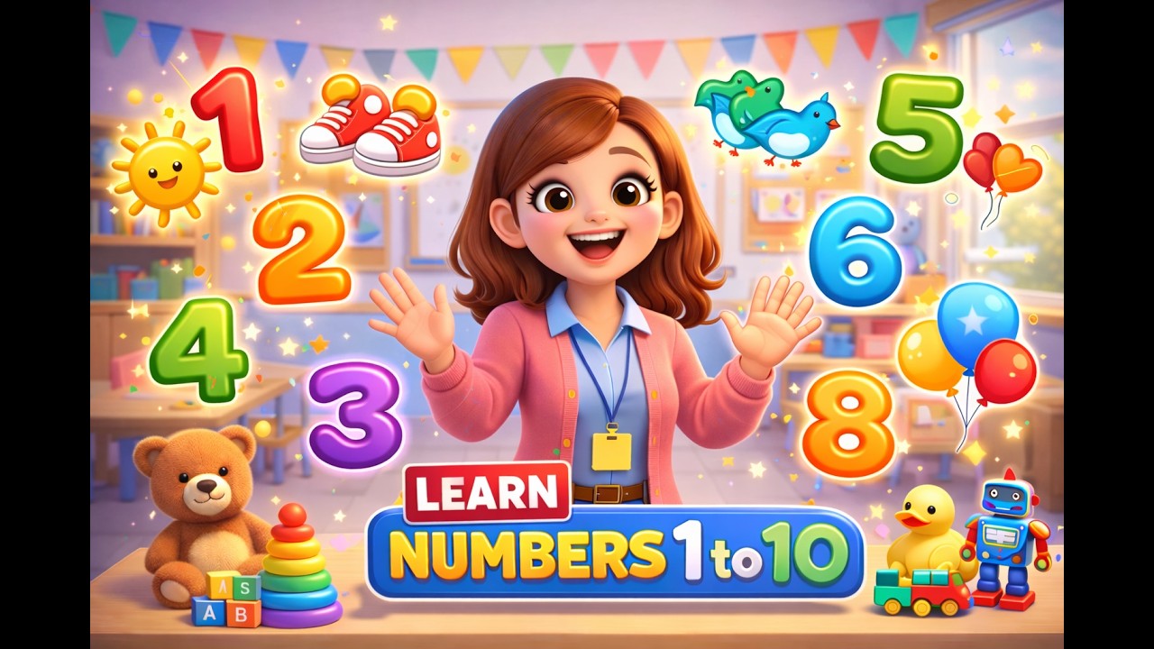 Learn Numbers 1 to 10 for Kids | Fun Counting Song 🔢 | Preschool Learning Video | Kids Cartoon Song