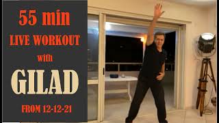 Live 55-min Cardio and Toning Workout with Gilad from December  12, 2021