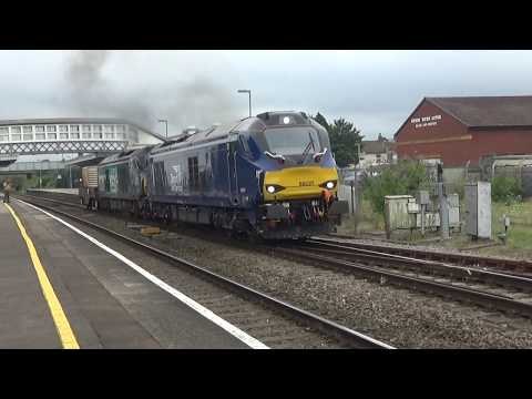 68027 and 68016 departs Bridgwater with 6M63 on 19th July 2017