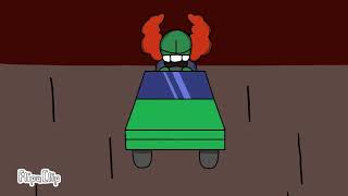 Tricky crashes the car (FNF Animation)