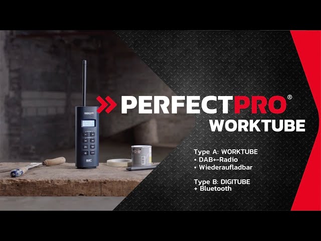 Video Teaser für PerfectPro WorkTube (DE): Das kompakteste Baustellenradio zum Mitnehmen in der Werkzeugtasche