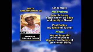 Theresa Ursula Regis ~ Long Obituary