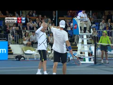 He's on fire! Luke Saville saves the point - World Tennis Challenge 2015