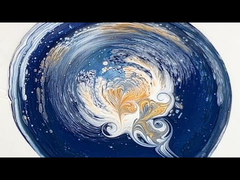 3D EFFECT!! - Galaxy Style Straight Pour - TLP Sapphire - Fluid Art Technique