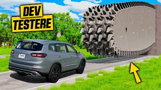 Sevilen SUV Arabalar vs Dev Testere  Örümcek Abi ile BeamNGdrive