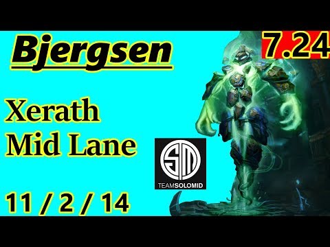 TSM Bjergsen as Xerath Mid Lane - S7 Patch 7.24 - Full Gameplay