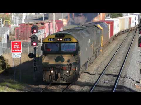 The First "Fruity"Container Train from Manangatang at Ballarat Filmed in 4K