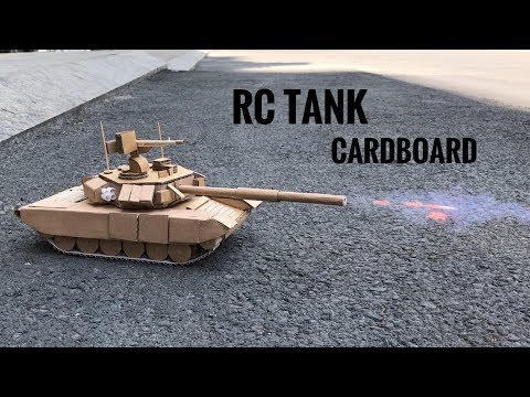 How to Make RC Tank with Cardboard  that Shoots | RC T-90 Tank