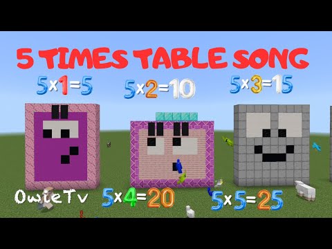 5 Times Table Song | Minecraft Numberblocks Counting Song | Multiplication  Songs for Kids