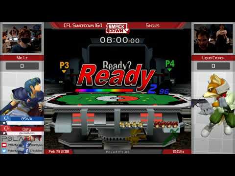 CFL Smackdown 164 Melee - MrLz (Marth) vs Liquid Crunch (Fox) - Singles