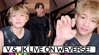 Jungkook & Taehyung Surprise Live Together on Weverse Paint Nails & Seven Dance BTS JK V Taekook