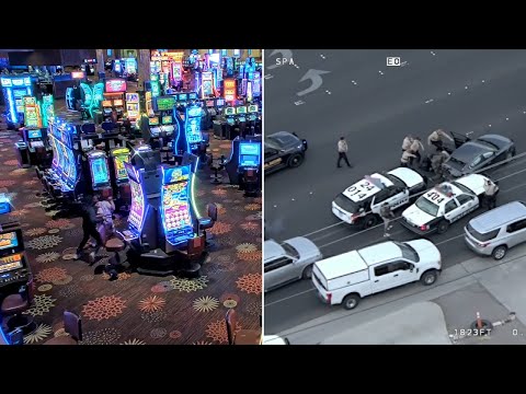 Newly released video shows moments during deadly Aliante Casino shooting, police pursuit