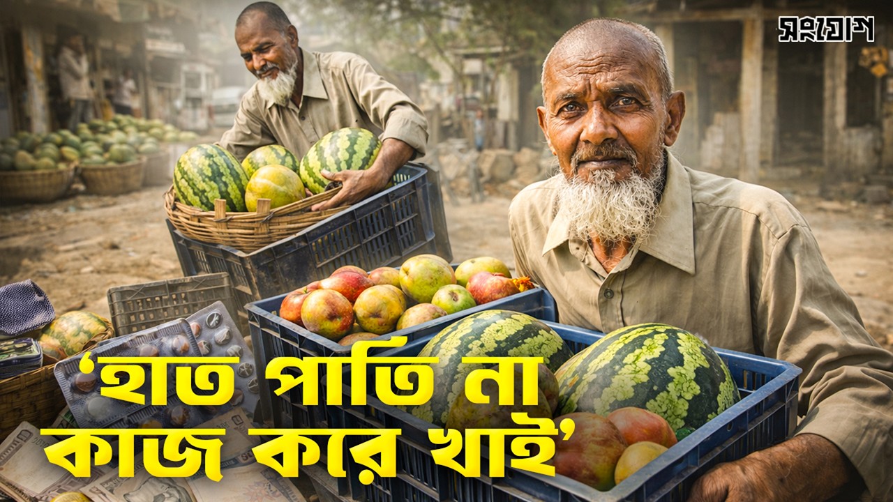 ৬৫ বছর বয়সেও মাইলের পর মাইল পায়ে হেঁটে ফল বিক্রি করেন বৃদ্ধ