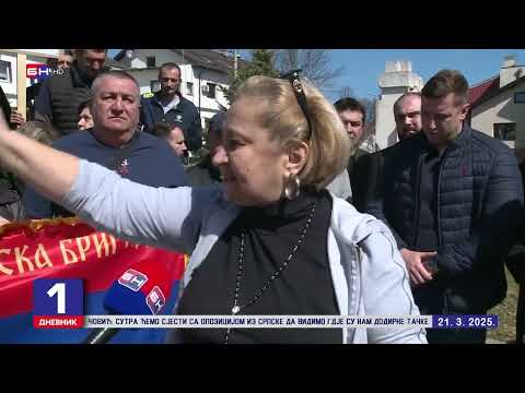 Протест отпуштених радника Општине Соколац (21.03.2025.)