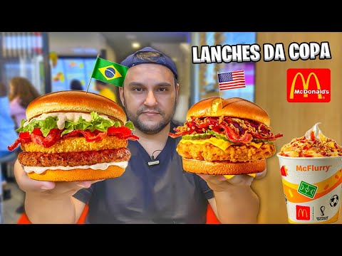 MC BRASIL E O MC EUA (ESTADOS UNIDOS) - LANCHES DA COPA MC DONALD´S