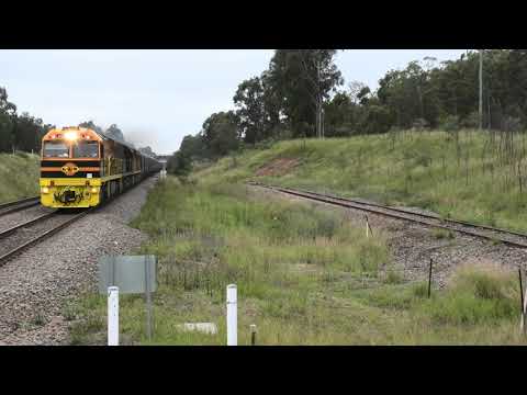 XRN 028 + XRN xxx + XRN 021 work a down empty coalie approaches Branxton 23/2/21.
