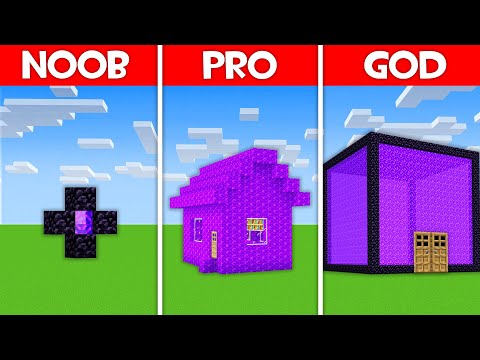 EPIC: Portal House Build Challenge - Noob vs Pro vs Hacker vs God