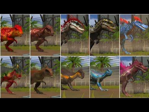 ALL 14 GEN 1 & GEN 2 DINOSAURS BATTLES!! Jurassic World The Game