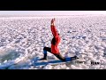 Doing Yoga On The Icy Sea Surface Frozen Winter 2021 In The Netherlands 1