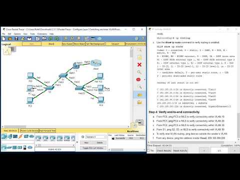2.3.1.5 Packet Tracer - Configure Layer 3 Switching and inter-VLAN Routing
