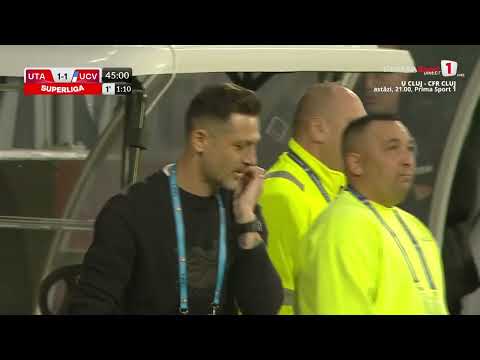 GOOOL! UTA - CSU Craiova 1-1. Baiaram egalează pentru olteni, la ultima fază a primei reprize