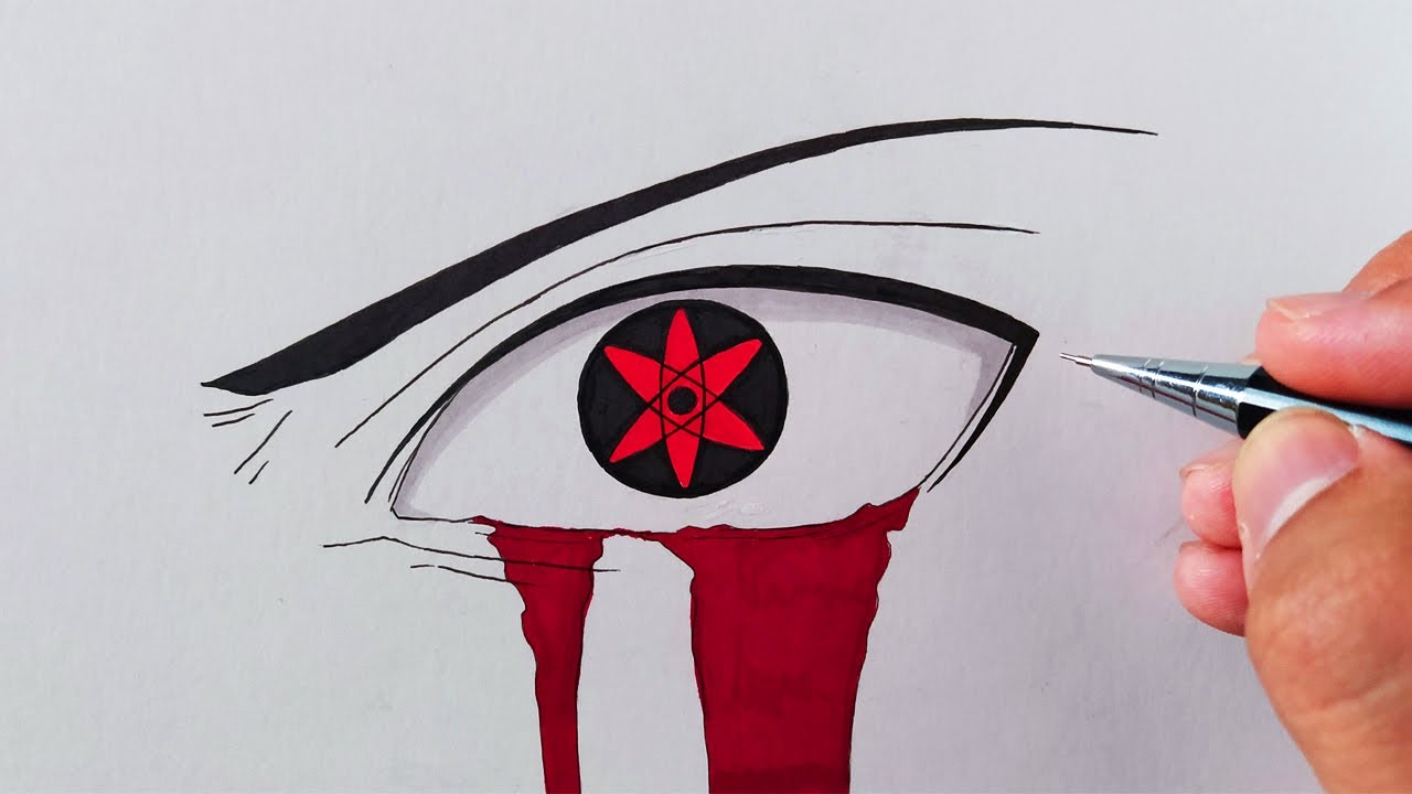 How To Draw Sasuke's Mangekyou Sharingan - Step By Step Tutorial