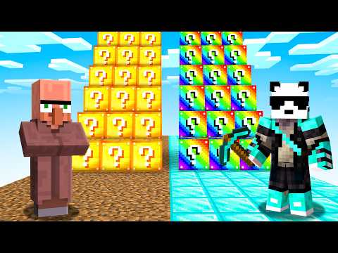 NOOB vs PRO Lucky Block Staircase Race in Minecraft!
