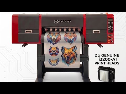 Impresora DTF Megajet 60cm Imprimiendo Película Dorada