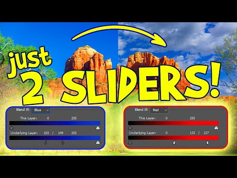 *WOW* A 2 Slider Sky Replacement - With Blend If in Photoshop CC