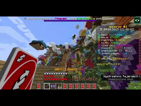 Craftcube.pl Boxpvp gracze 2 leżą i biją przez cobweby w trapie