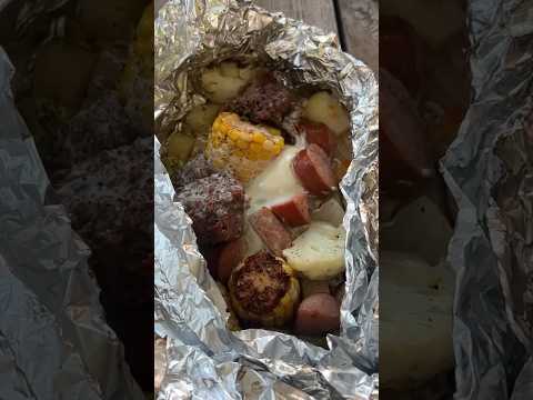 How to make a hobo meal @MortonSaltInc @BarebonesLiving #grilling #woodfiredcooking #woodfired ￼