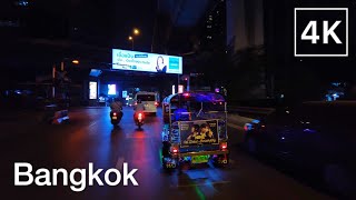 4K🇹🇭 Bangkok | Driving Downtown at Night - 19/Apr/2022 | Motorcycle Taxi Ride