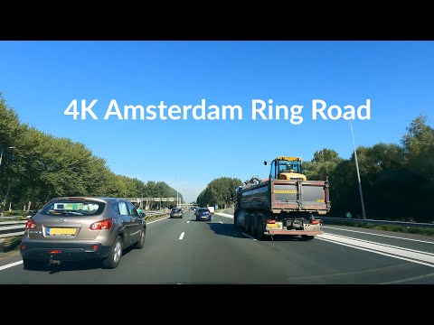 Driving Amsterdam Ring Road - Driving Downtown Amsterdam - 4K Scenic Drive - The Netherlands