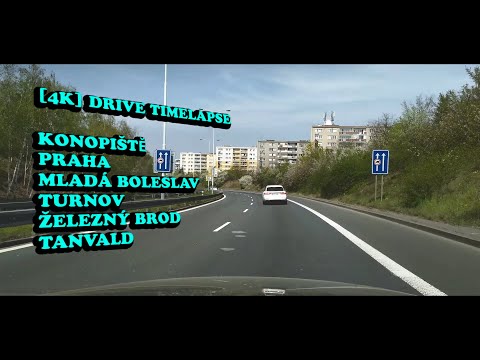 [4K] Driving CZ (3x) Konopiště - Praha - Mladá Boleslav - Turnov - Železný Brod - Tanvald