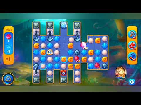 фишдом 2022  #  10724 уровень - прохождение без бустеров # Fishdom,   10724  level - no Boosters.